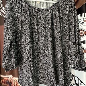 Michael Kors Black and White Floral Blouse